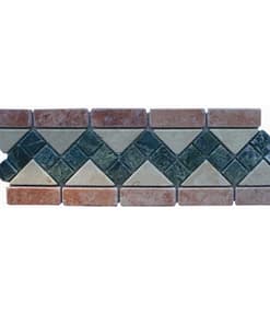 Natural stone meshed mosaic bordure