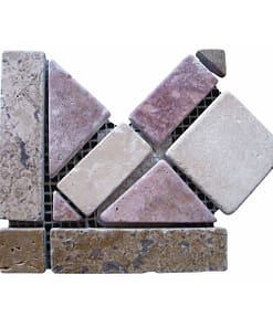 Natural stone meshed mosaic bordure corner