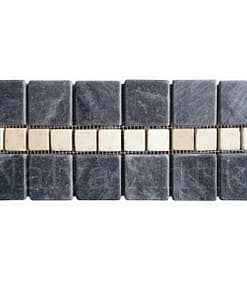 Natural stone meshed mosaic bordure