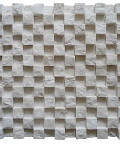 2,3x2,3 cm 3D Botticino (Bej) Split Face Mermer Mozaik