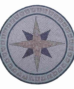 Natural stone meshed mosaic medallion