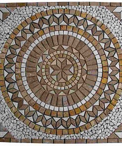 Natural stone meshed mosaic medallion