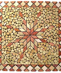 Square Netted Meshed mosaic Travertine Marble Decor Medallion
