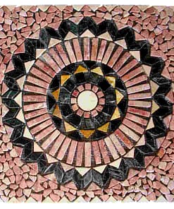 Square Netted Meshed mosaic Travertine Marble Decor Medallion