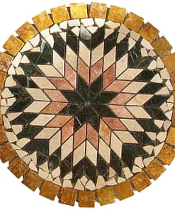Round Netted Meshed mosaic Travertine Marble Decor Medallion