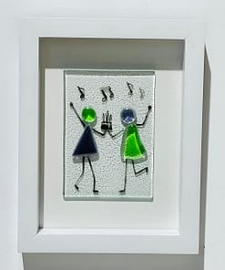 purple green balloon and kids glass picture frame