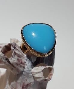 Turkuaz Mavi Cam Yüzük