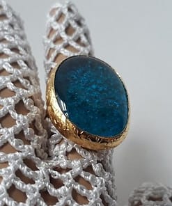 Mavi Tasarım Cam Yüzük