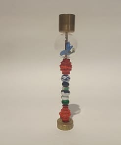 Brass body Candle Holder designed with glass beads and Balloons