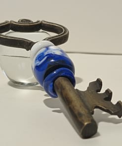 Glass Beads on Brass Key Made with Casting Technique