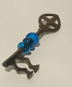 Glass Beads on Brass Key Made with Casting Technique