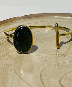 dark green earth glass fusion handmade bracelet