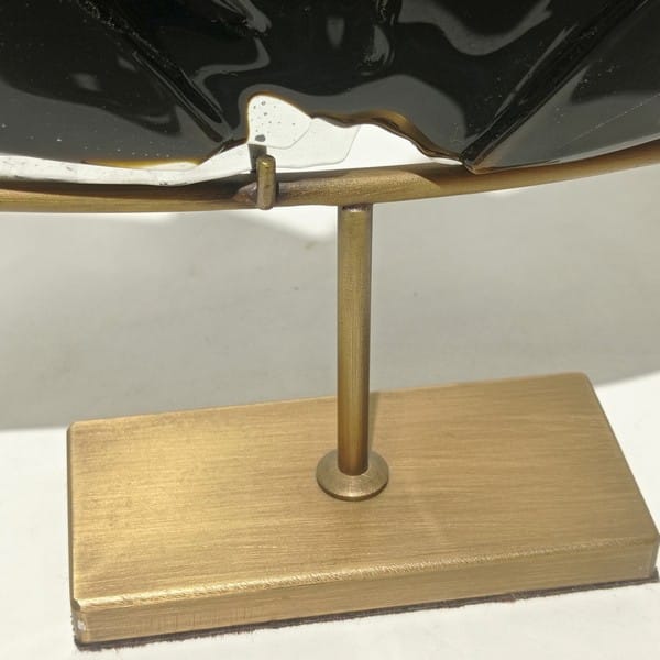 Siyah Kahve Tonlarında Cam Lotus Heykeli - Görsel 6